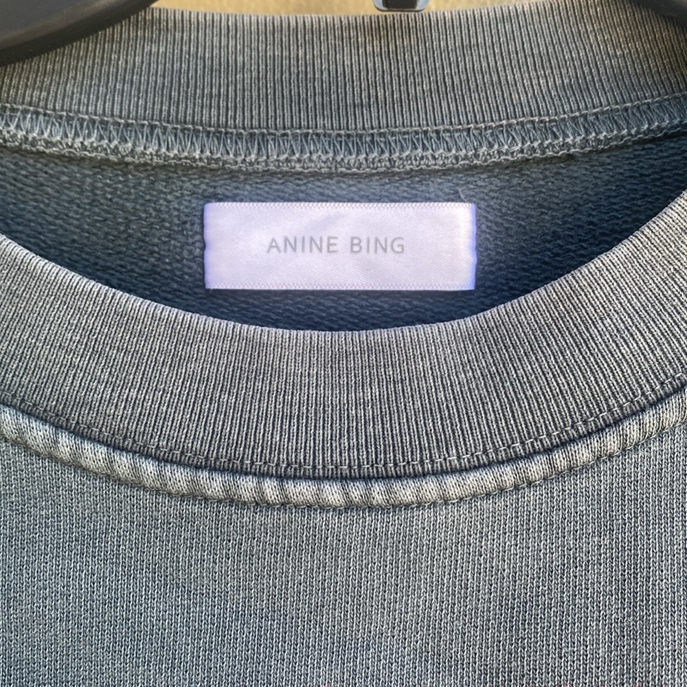 Anine Bing Black Graphic Sweatshirt Relaxed Fit Tiger Print XS - Picture 9 of 12